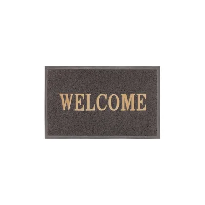 Придверный пористый коврик ComeForte Welcome 50х80 см серый WM-09