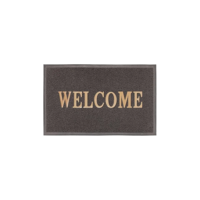 Придверный пористый коврик ComeForte Welcome 50х80 см серый WM-09