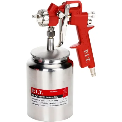 Краскопульт пневматический P.I.T. (50PSI, сопло 1,5мм, бак 1л, краска260мл/мин, 190л/мин), PSG1000-A1