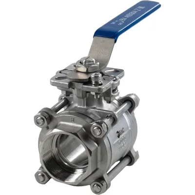 Кран шаровый муфтовый под привод NEWKEY нержавеющий (3PC), AISI304 DN50 (2"), (CF8), PN40 NK-BMTp50/4