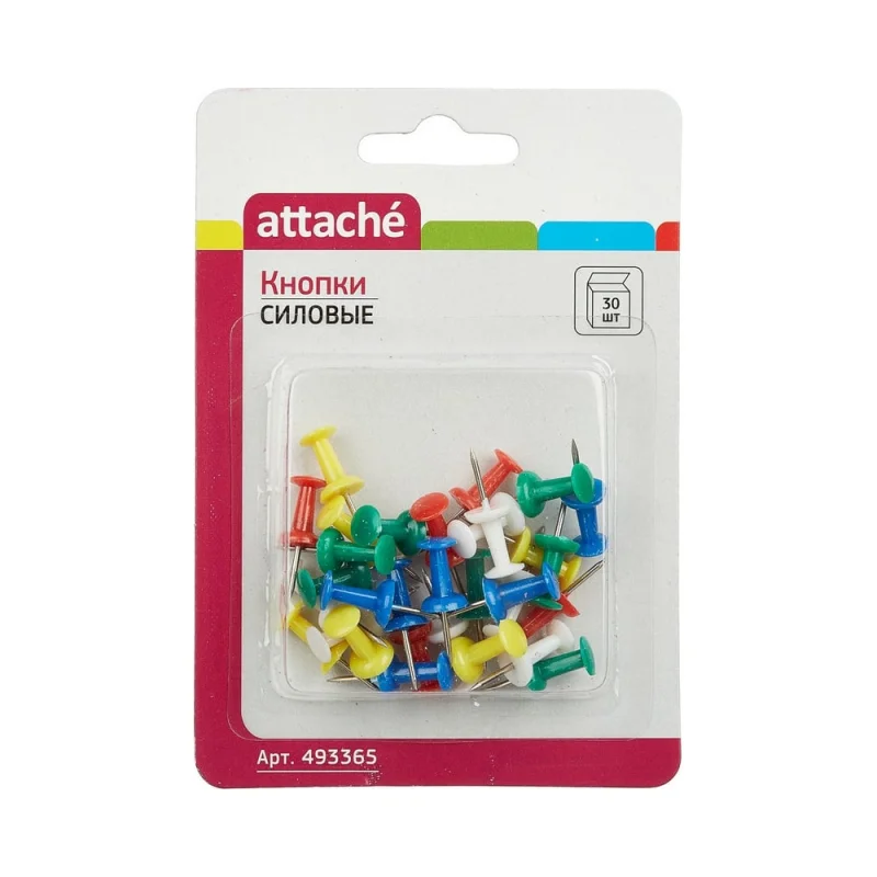 Силовые кнопки для пробковых досок Attache 30 шт в упаковке 493365