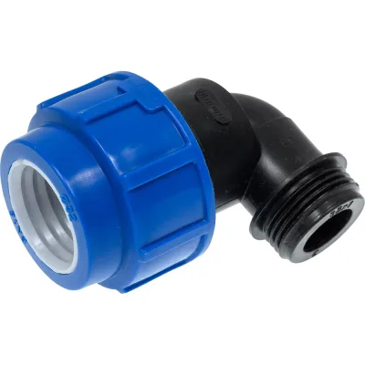 Компрессионный отвод для ПЭ труб LAMMIN нр 32x1" Lm34008032025