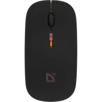 Беспроводная оптическая мышь DEFENDER Touch MM-997, черная, 2.4G+BT, RGB, 500mAh, бесшумная 52997