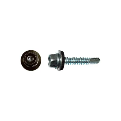 Кровельный саморез КРЕП-КОМП 5,5x19, RAL8019, серо-коричневый, 250 шт. ск55198019кф