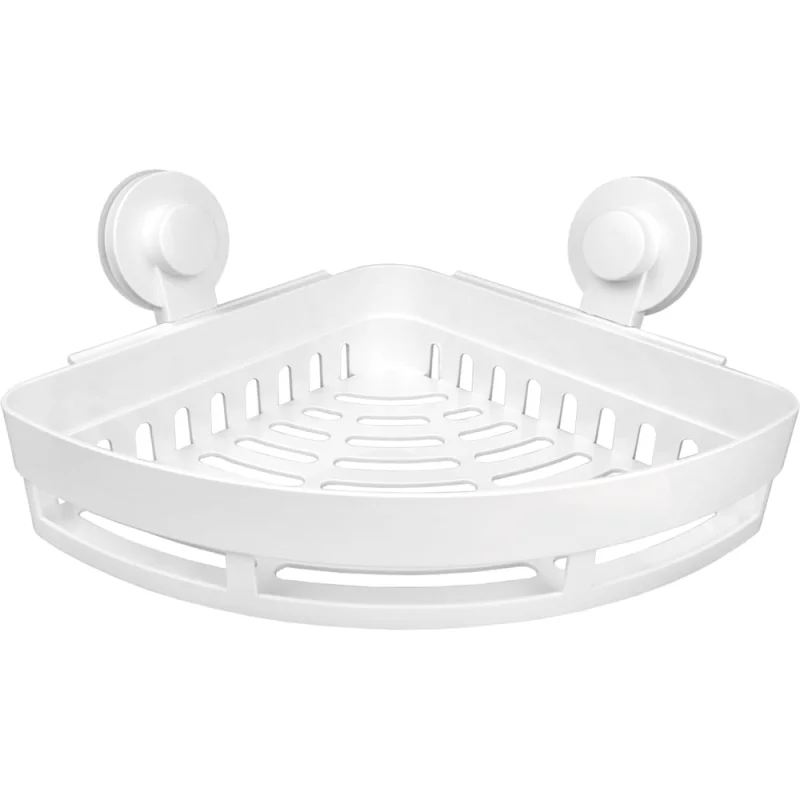 Полка настенная на присоске Zenfort 1-ярусная угловая Easy, пластик, белый 101174