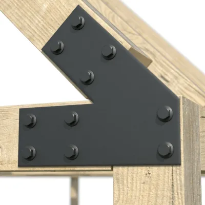 Пластина крепежная АрсеналЪ 3 мм. 45 град. 4 шт. Черная шагрень ARSENAL PERGOLA мод. AR75PU34957-06