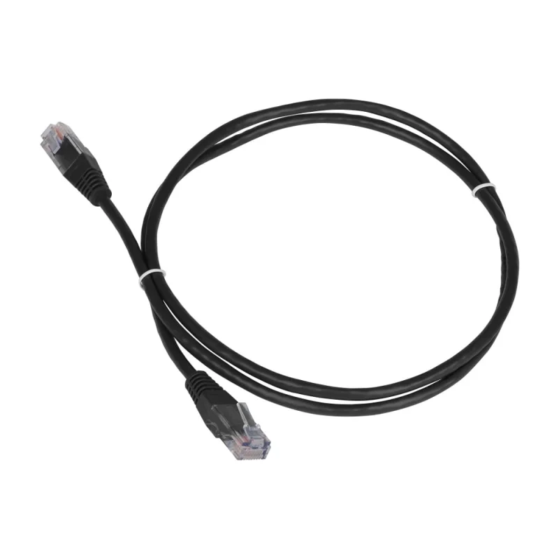 Патч-корд TWT RJ45-RJ45, 4 пары, UTP, категория 5е, 1 м, черный, 45-45-1.0-BK