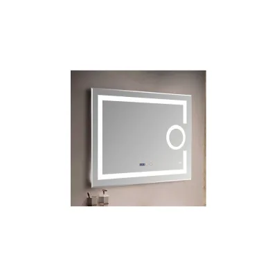 Зеркало с LED-подсветкой MELANA 8060 подогрев часы, косметическое зеркало MLN-LED090-1