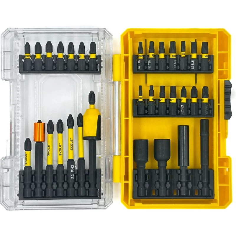 Набор бит SKOLE (BT15) 33PC (33 предметов, S2 сталь) BT15-33PC