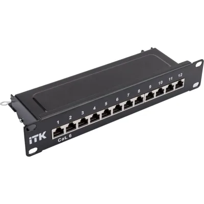 Патч-панель ITK 1U кат.6 STP 12 портов 10" Dual IDC PP12-1UC06S-D05-10