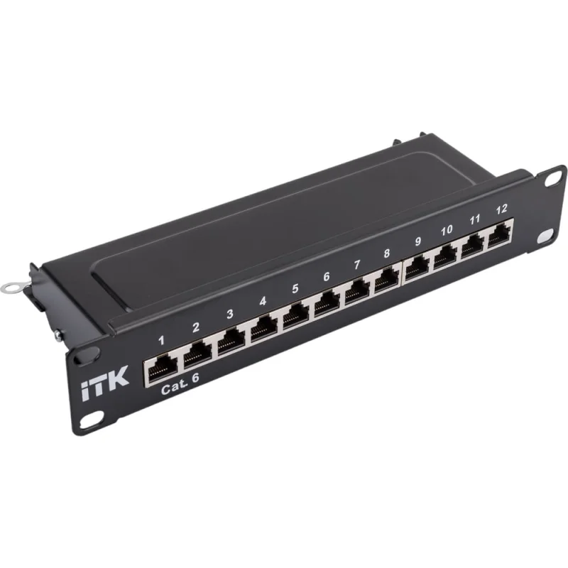 Патч-панель ITK 1U кат.6 STP 12 портов 10" Dual IDC PP12-1UC06S-D05-10