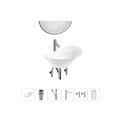 Комплект Wellsee 6 в 1 Lavinia Boho Bathroom Sink накладная раковина 56x33 см 20219385R