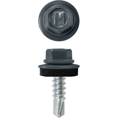 Кровельный саморез Daxmer 4,8x19 RAL 7016 сверло №2, 400 шт 00000435315