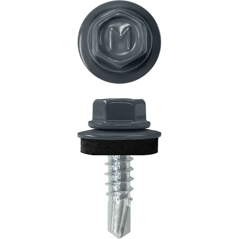 Кровельный саморез Daxmer 4,8x19 RAL 7016 сверло №2, 400 шт 00000435315