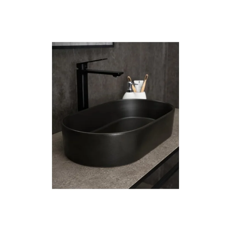 Раковина накладная Gid N9020bg черная графит 52.5x30.5x11.5 53379