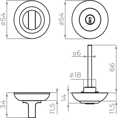 Ручка поворотная с фиксацией ключом AJAX BK6.FIX.JR GP-5 золото 49813