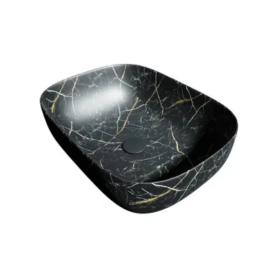 Раковина накладная для ванной Teymi Solli 50 artceramic цвет черный мрамор T50394 ЦБ-00269464