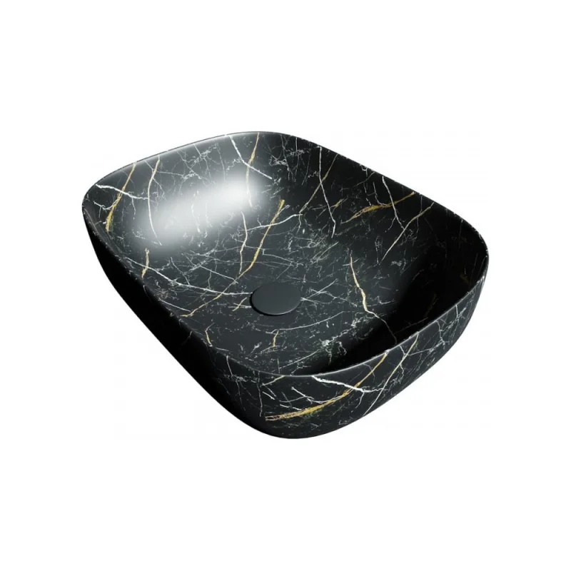 Раковина накладная для ванной Teymi Solli 50 artceramic цвет черный мрамор T50394 ЦБ-00269464