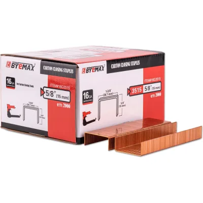 Скоба упаковочная для картона BYEMAX 3515 (B-15) 16Ga, омедненная, 2000 шт. 16G3515