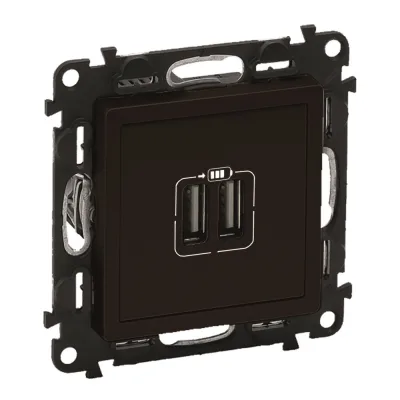 Розетка USB Legrand Valena Life встраиваемая антрацит 2хUSB-A (756312)