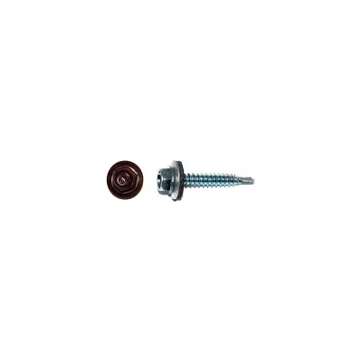Кровельный саморез КРЕП-КОМП 4,8x70, RAL 8017, тёмно-коричневый, 1500 шт. ск708017к