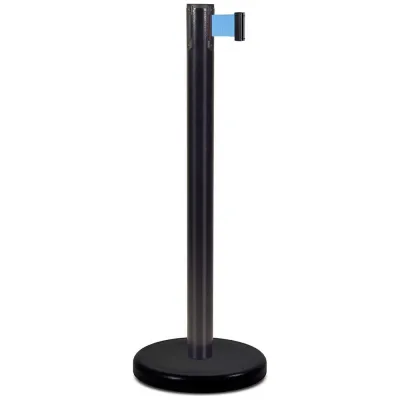 Стойка ограждения RUSBARRIER с лентой 3 м BSLN-Х86333 BLACK lt/blue