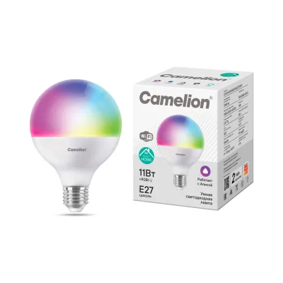 Π£ΠΌΠ½Π°Ρ Π»Π°ΠΌΠΏΠ° Camelion Smart Home LSH11/G95/RGBΠ‘W/Π27/WIFI (11ΠΡ Π27 RGB+DIM+CW 220Π WiFi) 16010