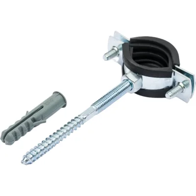 Стальной хомут Rvc (26-30) 3/4", с резиновым уплотнителем и крепежом М8x100 в комплекте дюбель 09098