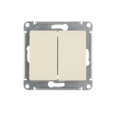 Выключатель Systeme Electric Glossa двухклавишный встраиваемый бежевый (GSL000251)