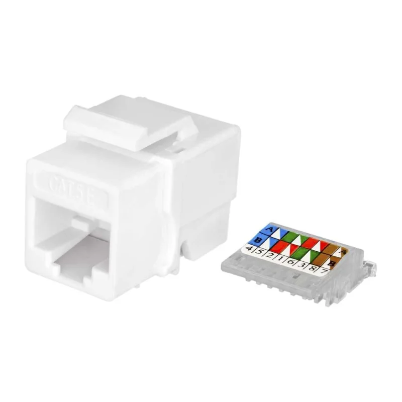 Розеточный модуль SUPRLAN Keystone Jack 8P8C (RJ-45), UTP, Cat.5e. заделка без инструмента, белый (DIY) 10-0312-1