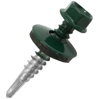 Саморез кровельный Стройметиз 4,8х28(29) RAL 6005 (зелёный мох) (уп.300 шт) контейнер 2182810300