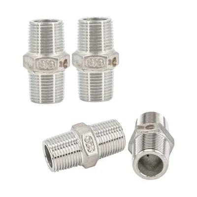 Ниппель NEWKEY резьбовой нержавеющий, AISI304 DN10 (3/8), (CF8), PN16, набор 4 шт NAB4-NK-NM10/4