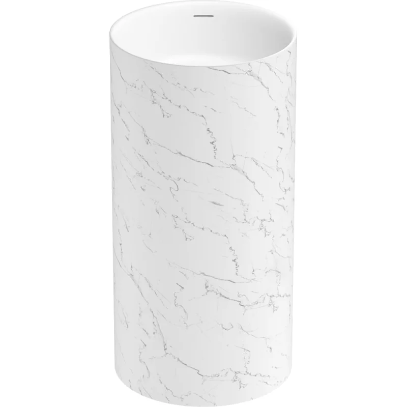 Напольная раковина отдельно стоящая Wellsee Chalice Perfection, белый мрамор 230619000
