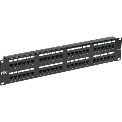 Патч-панель IEK ITK 2U кат.6 UTP, 48 портов Dual, с каб. орг-м PP48-2UC6U-D05-1