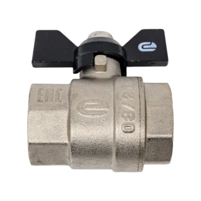 Шаровой кран для воды ONDO 1", г/г, бабочка, никель ONFFB001