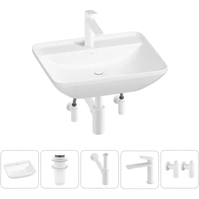 Набор Wellsee 5 в 1 Cute Twin S накладная раковина 55x42 см 20213385R