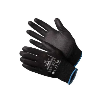 Перчатки нейлоновые Gold Manibus GM1001PU-black- 8 Terra черные с полиуретановым покрытием р.8 (M) 12/240 УТ-00000606