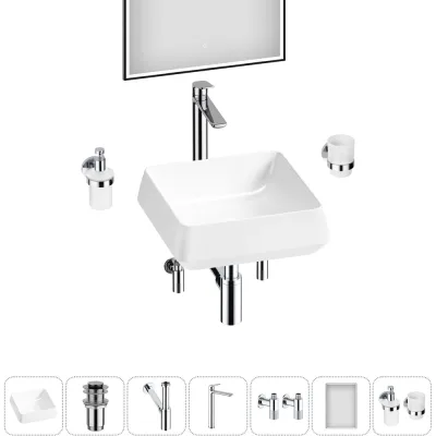 Комплект Wellsee 7 в 1 Lavinia Boho Bathroom Sink накладная раковина 38x38 см 20219429R