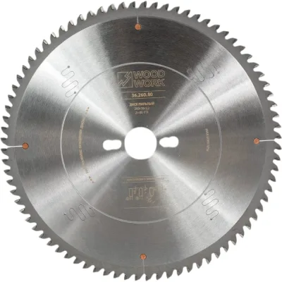 Диск пильный для алюминия 260x3.2x30 мм, 80T, A=-5° FTR WOODWORK 36.260.80