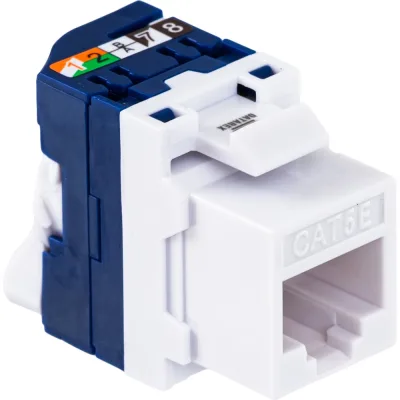 Модуль Keystone DATAREX кат.5e, UTP, 1xRJ45, T568A/B, без инструм., белый DR-510020
