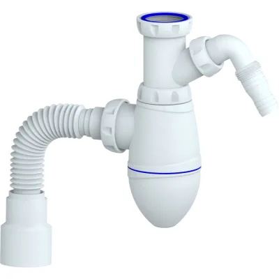 M522V Сифон для тюльпана, умывальника без выпуска 1 1/4" (Ø 32) отвод для стиральной машины гибкий Unicorn М522V