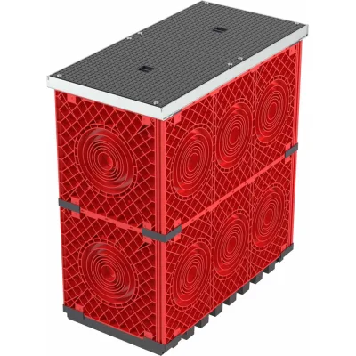 Пластиковый колодец для кабельной канализации DKC с крышками, 750x375x750 1 шт 270375