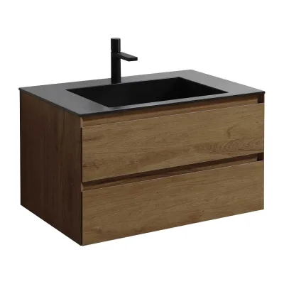 База под раковину VINCEA Luka 800 подвесная, 2 выкатных ящика soft-close, T.Oak VMC-2L800TO
