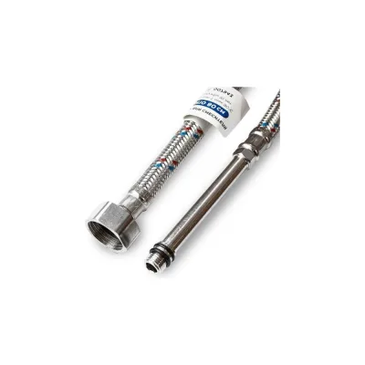 Подводка для смесителя Damento с нержавеющим оплетением, 1/2", М10, 80 см, штуцер, 100мм 007943