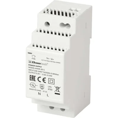 Блок питания ELCOMTECH A HDR-30-5 AC/DC на DIN рейку 15W 5V 3A 2х модуль УТ-00039968