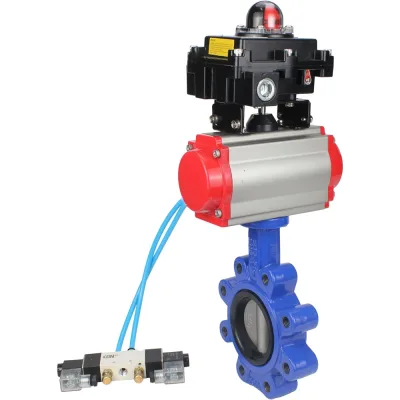 Затвор DN.ru QT450-304-EPDM-2W-Fb-H Ду50 Ру16 LUG, с пн.прив. DA-065, пн.распр. PND1-T10-220VAC NAMUR, БКВ LSB-410 D050-102036