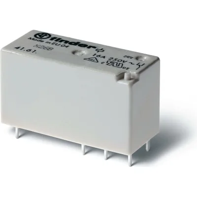 Низкопрофильное реле Finder 1 перекидной контакт 16А, = 24В DC, - герметичное, 416190240010