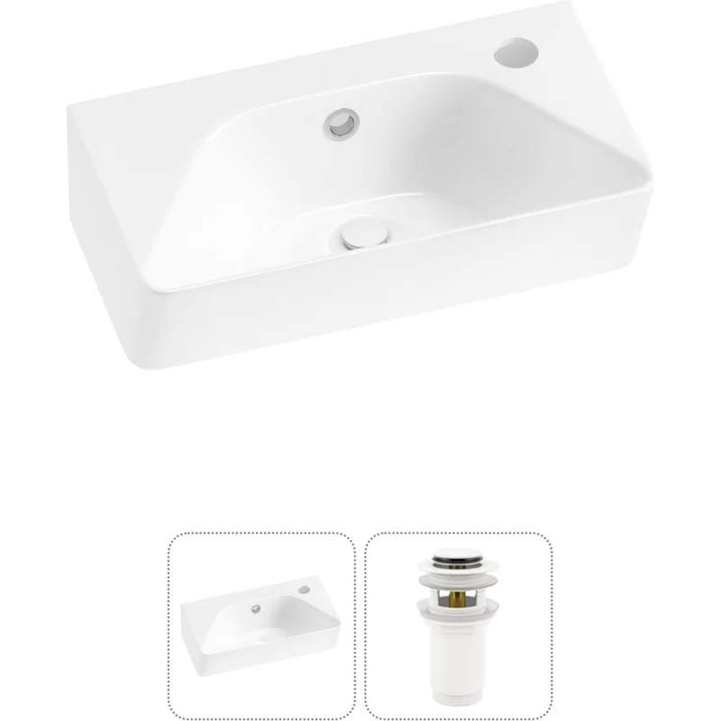 Комплект Wellsee 2 в 1 Lavinia Boho Bathroom Sink накладная/подвесная раковина 40x22 см 20216416R