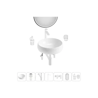 Комплект Wellsee 7 в 1 Lavinia Boho Bathroom Sink накладная раковина 36x36 см 20219240R