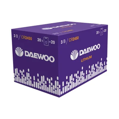 Батарейка DAEWOO Элемент питания литиевый CR2450 Lithium 3В BL-1 (упаковка 20шт) 5058101